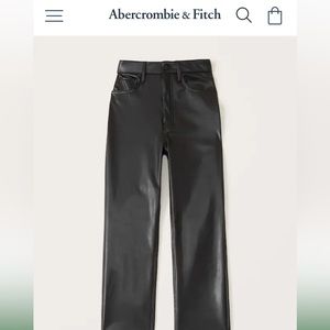Abercrombie The ankle straight leather pants